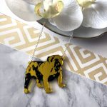 British Bulldog Necklace -Yellow & Black by Mojiana