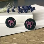 Inlaid British Bulldog Cufflinks–Black & Pink by Mojiana