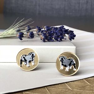 Inlaid British Bulldog Cufflinks–Gold & Silver by Moji Salehi