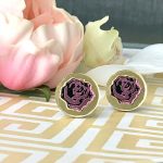 Inlaid English Rose Cufflinks–Gold & Pink by Mojiana