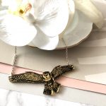 Owl Necklace -Gold & Black by Mojiana