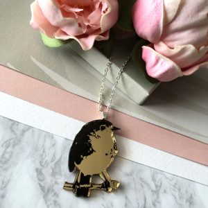 Robin Necklace -Gold & Black by Mojiana