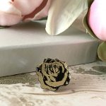 Small English Rose Brooch– Gold & Black by Mojiana