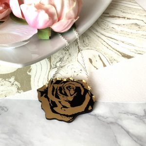 English Rose Necklace –Gold & Black by Moji Salehi