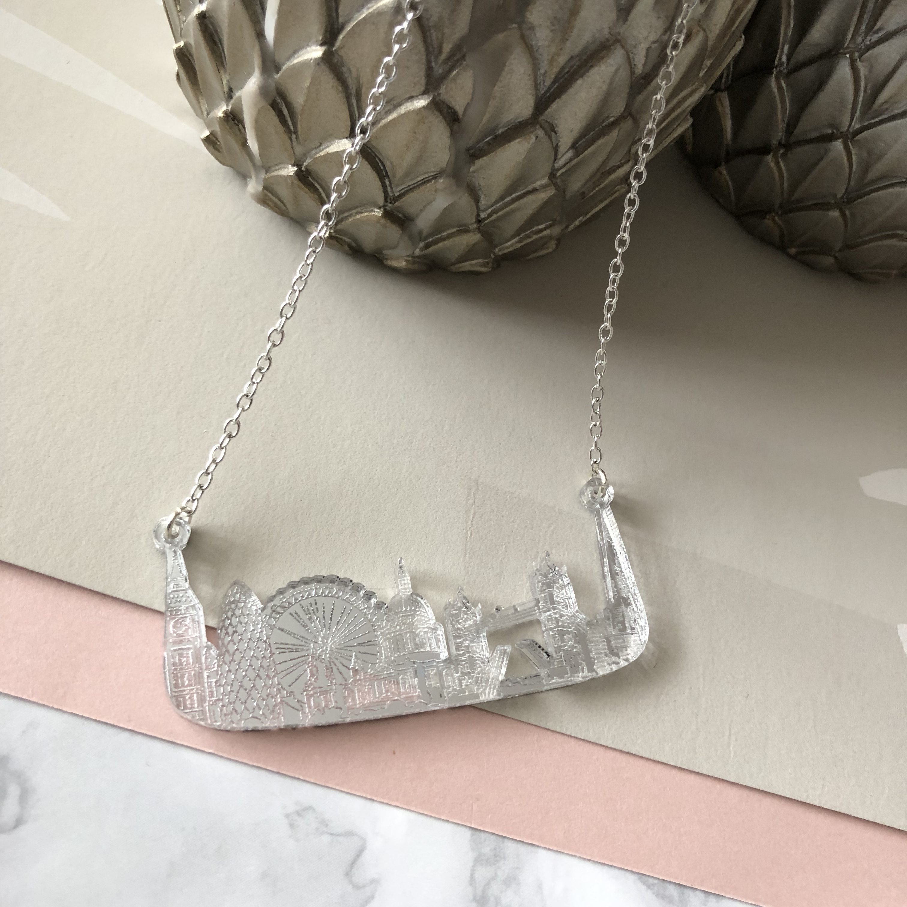 London Skyline Necklace – Silver by Moji Salehi