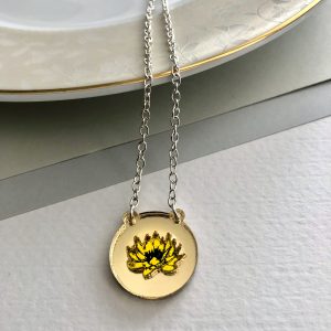 Inlaid Lotus Inlaid Lotus Necklace -Gold & Yellow by Moji Salehi