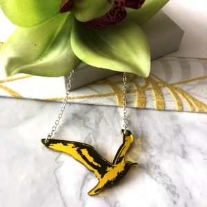 Seagull Necklace -Yellow & Black by Mojiana